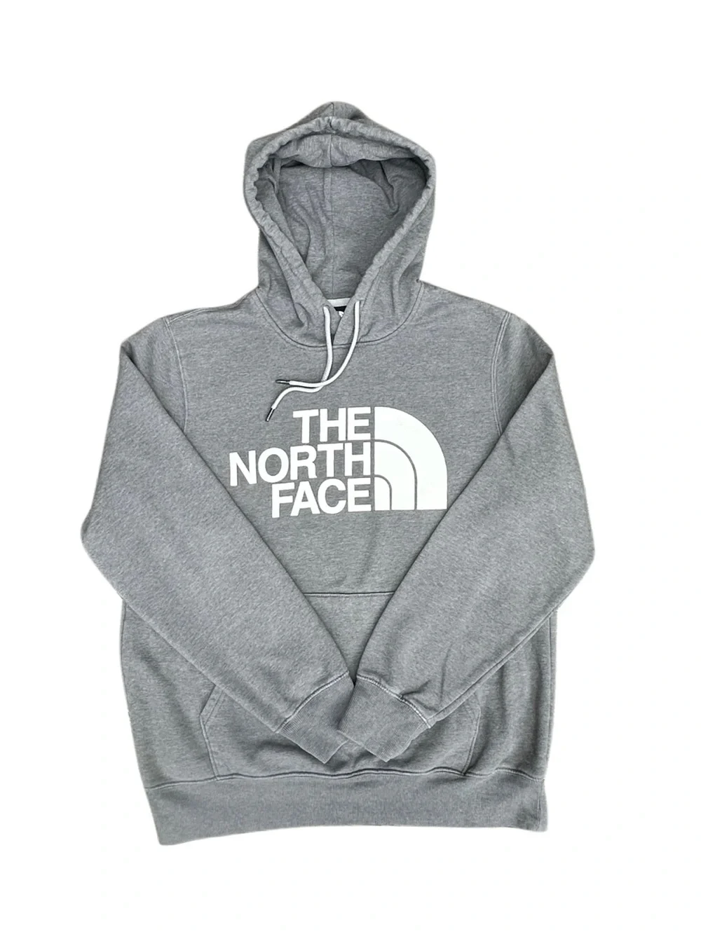 The North Face Men’s M Streetwear Gray Logo Pullover Hoodie Sweatshirt TNF